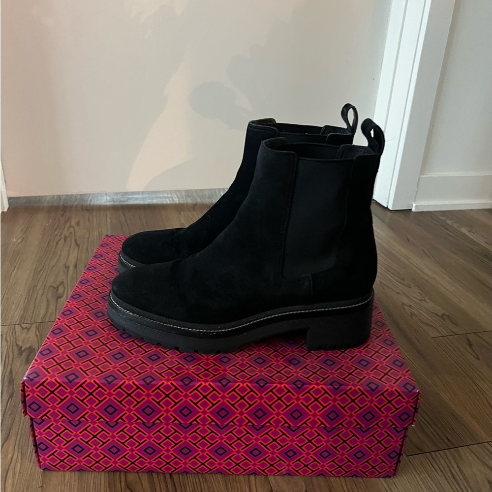 Tory Burch Black Suede Chukka Boots